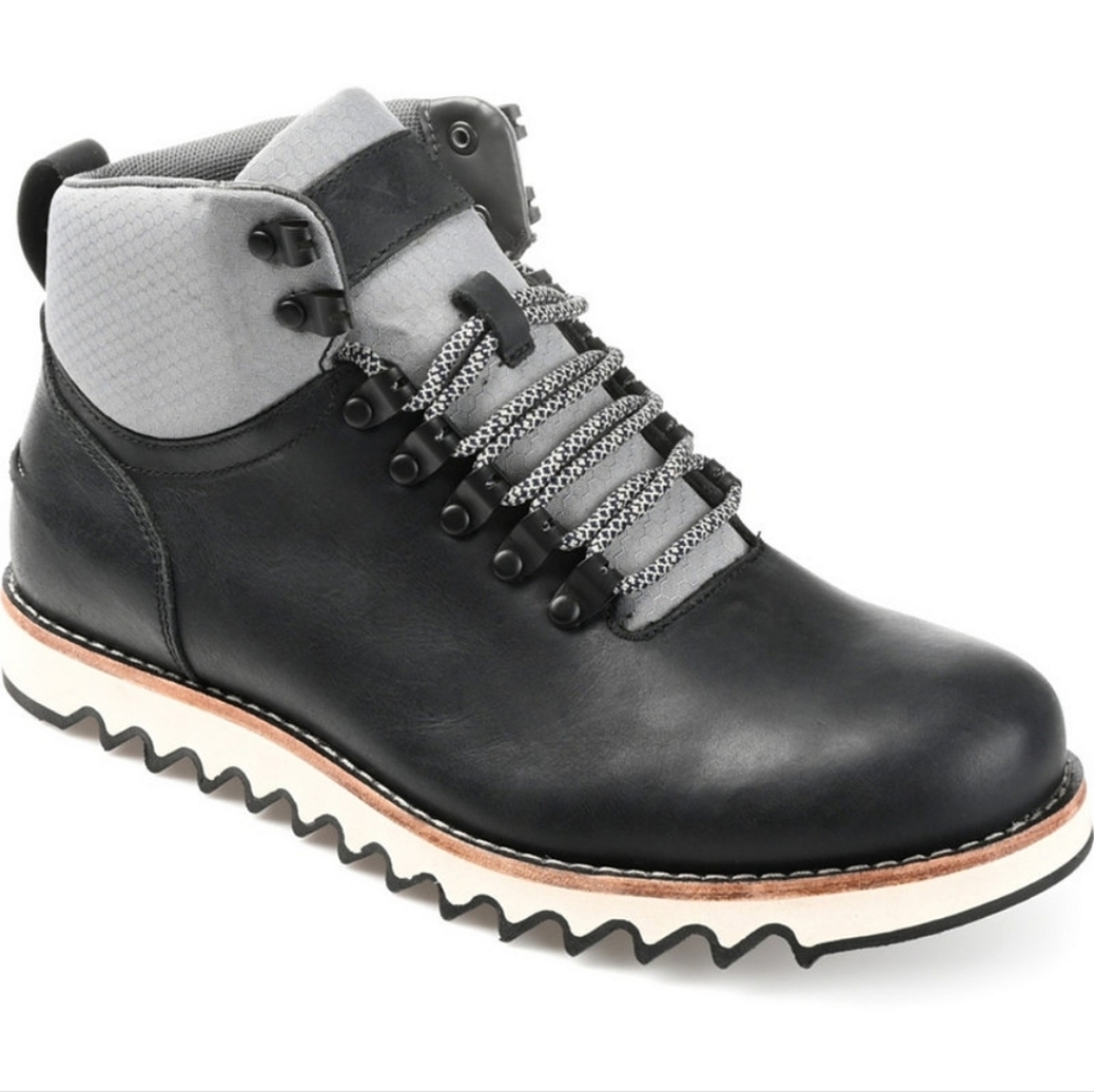 Territory Mens Crash Lace-up Round Toe Ankle Boot Black
